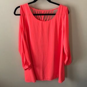 Pink/orange long sleeve dress